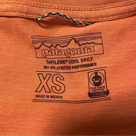 Patagonia Capilene Cool Daily Short Sleeve Shirt Rock Melon Orange T-Shirt - Picture 7 of 10